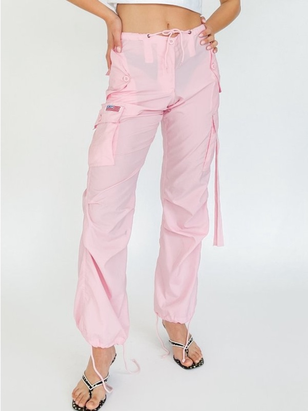 Vintage UFO Contemporary Parachute Cargo Pant in pink
